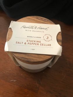 Solid marble salt + pepper jars