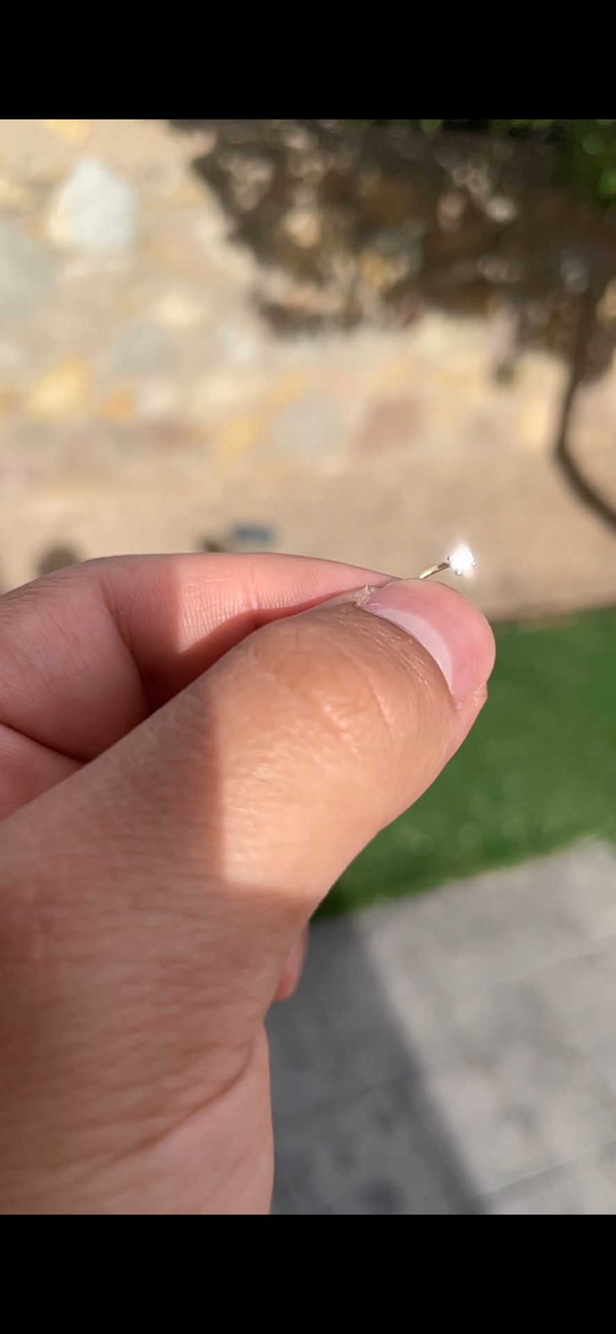 VVS Diamond 18k Gold U Shape Nose Stud (Right Nostril)