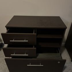 Dark wood office filing cabinet