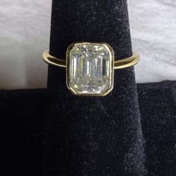 Moissanite Emerald Cut Ring