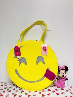 Emoji round tote bag