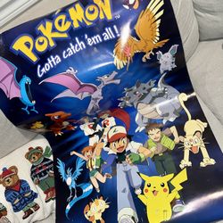 Pokemon RUNNING TO GLORY Vintage Original 1999 22x34 Wall POSTER