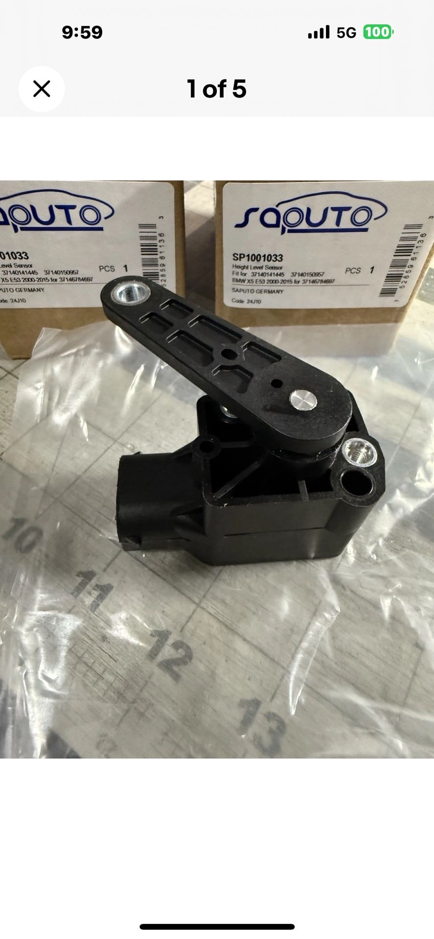 Pack (1) Rear Air Suspension Ride Height Level Sensor for BMW X5 2000-2015 Rear