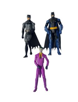 Three 11.5" DC Comic Action Figures, 2 Batmans and Joker