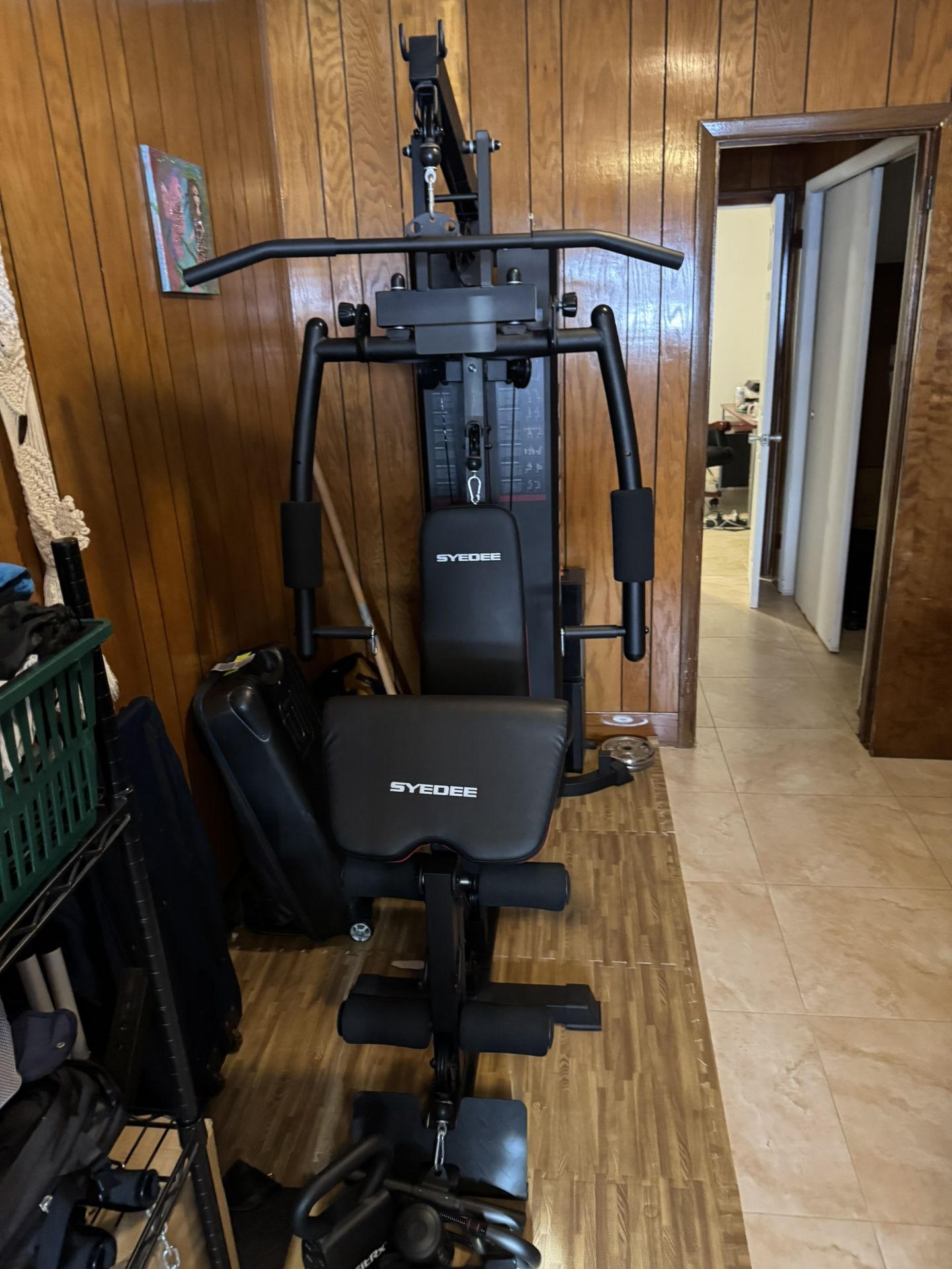 Syedee Home Gym Station, Workout Station with 150LBS Weight Stack,