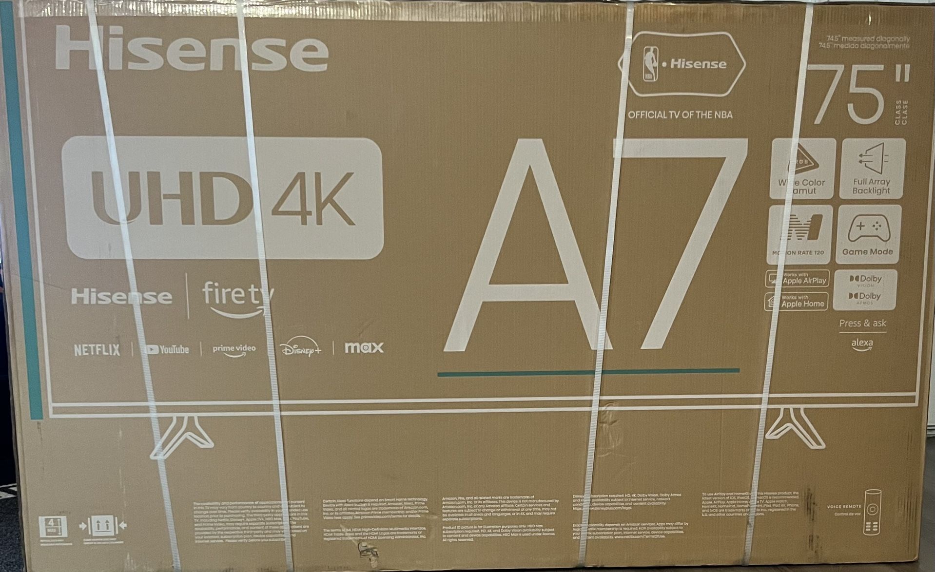75” Hisense UHD 4K With Fire Tv