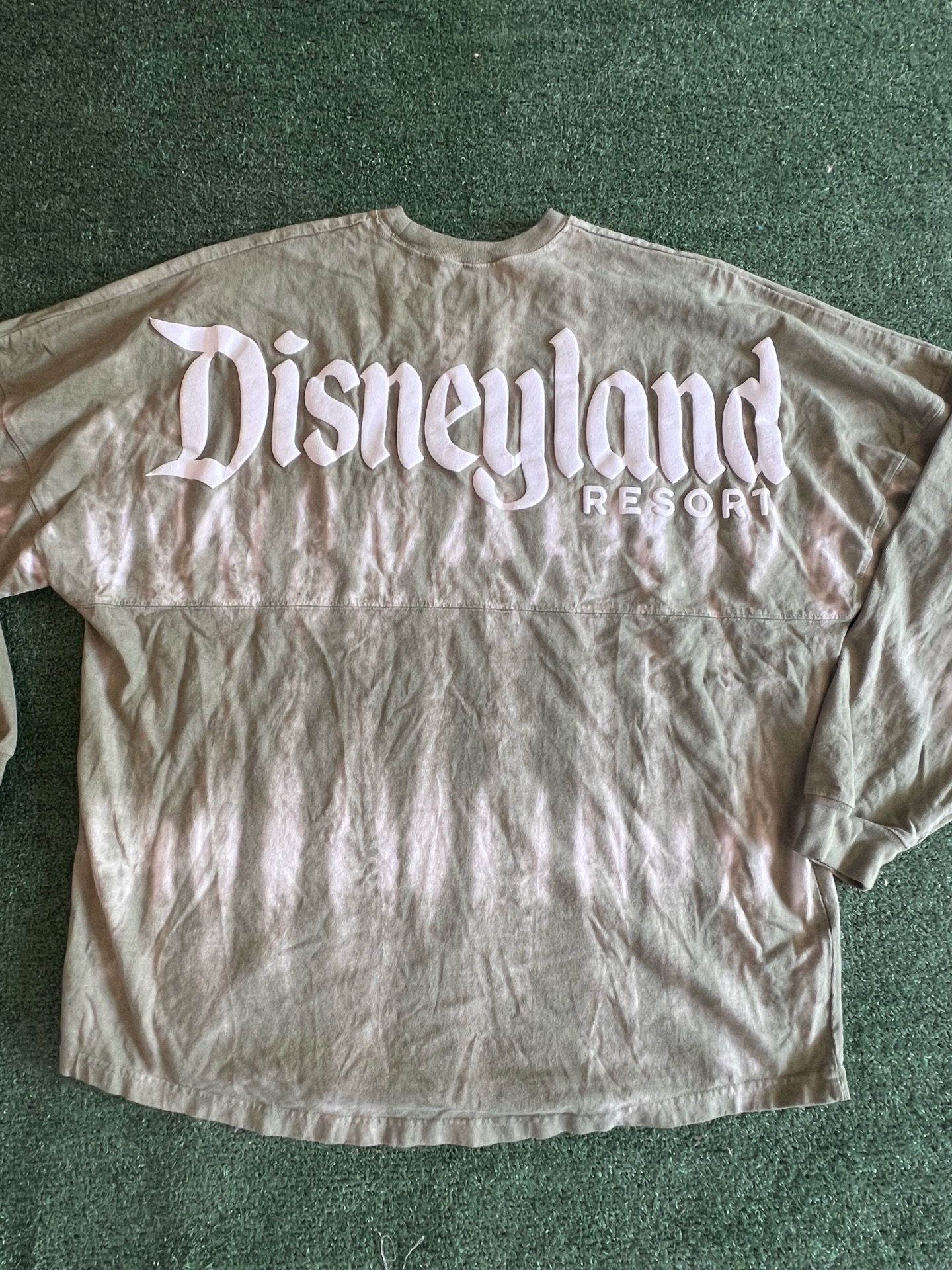 Disneyland Resort Tie Dye Olive Green long sleeve tee