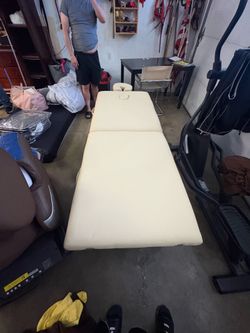 portable beige massage table