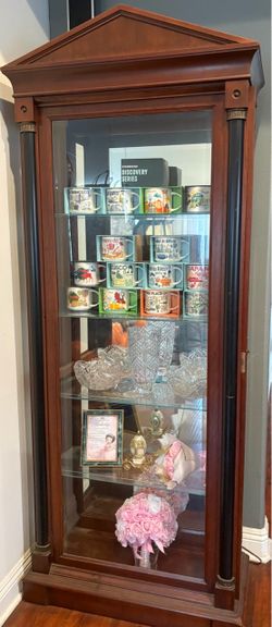 Wood and Glass Curio Display Cabinet