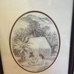 Edwin Kayton’s “Hawaiian Thatched Hut” Graphite drawing