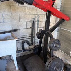 Leverage Squat & Olympic weights 