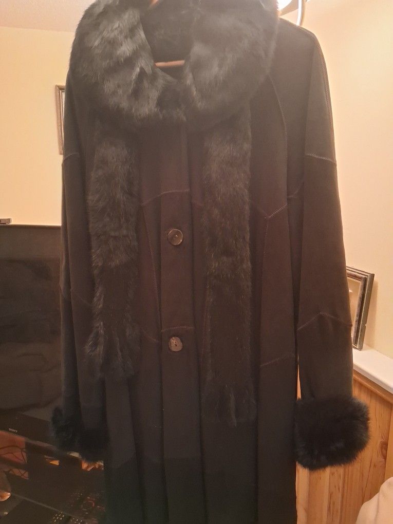 Leather Suede Coat