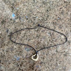 Tiffany and Co. Elsa Peretti Open heart Necklace On Silk Rope, Pictures To Compare Retail Price $140