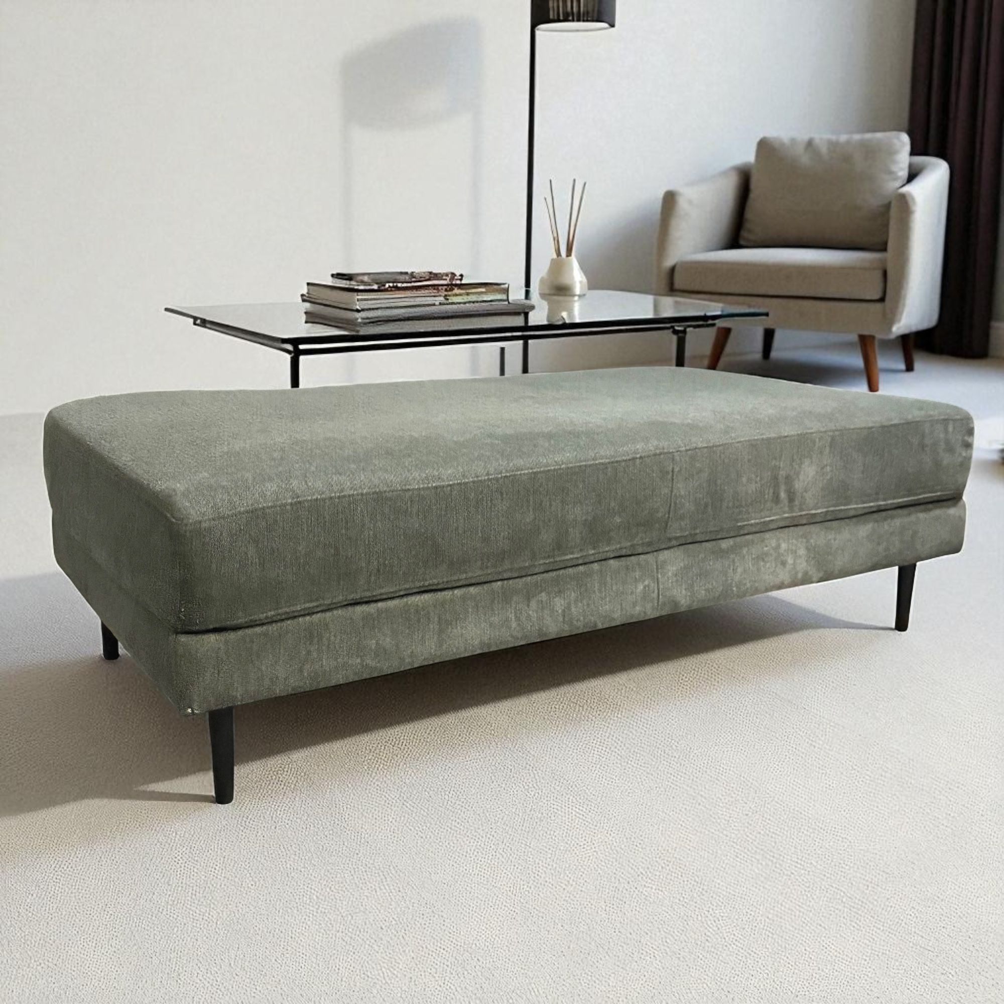 Living Spaces Dark Gray Aquarius II Ottoman