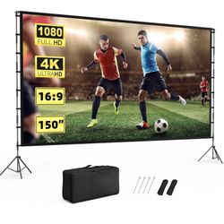 Projector Screen Outdoor, Projector Screen with Stand Portable 