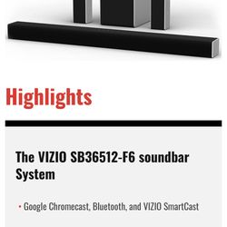 Vizio Surround Sound System Soundbar Sub & Rears