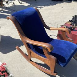 Antique Velvet Rocking Chair