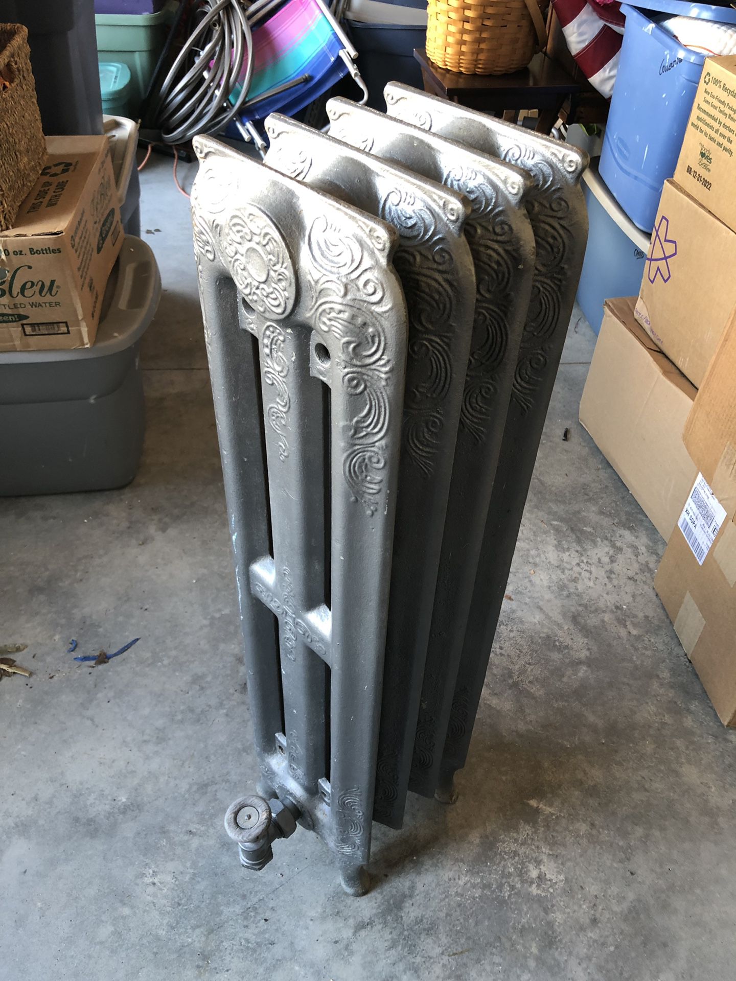 Tall steel radiator accent piece