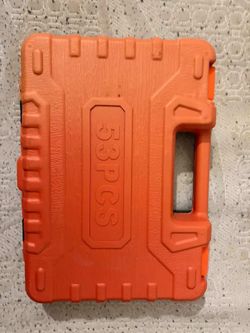 53-piece metric ratchet socket wrench set in a storage case