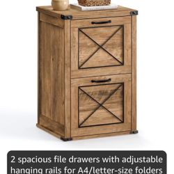 File Cabinet, Filing Cabinet with 2 File Drawers, Printer Stand, Fit A4, Letter Size, Hanging File Folders, Modern Farmhouse Style, for Ho