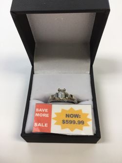 White Gold Baguette Diamond Ring 