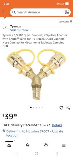 3/4 Quick Connect Y Splitter Adapter For Rv Trailer 