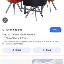 Black And Red Mini Glass Table 