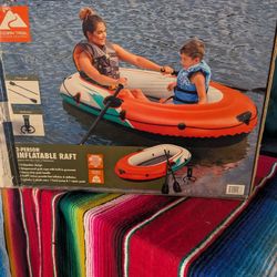 Two-Person Inflatable Raft Weight Capacity 350 Comes With The Pump Missing One Stick