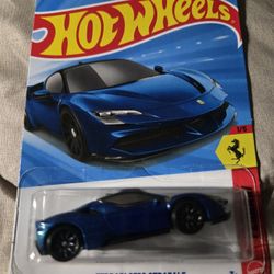 Ferrari sf90 blue hotwheels