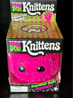 NeeDoh Knittens Squishy, Pink, RARE, Authentic, Brand New-Factory Sealed RARE 🔥