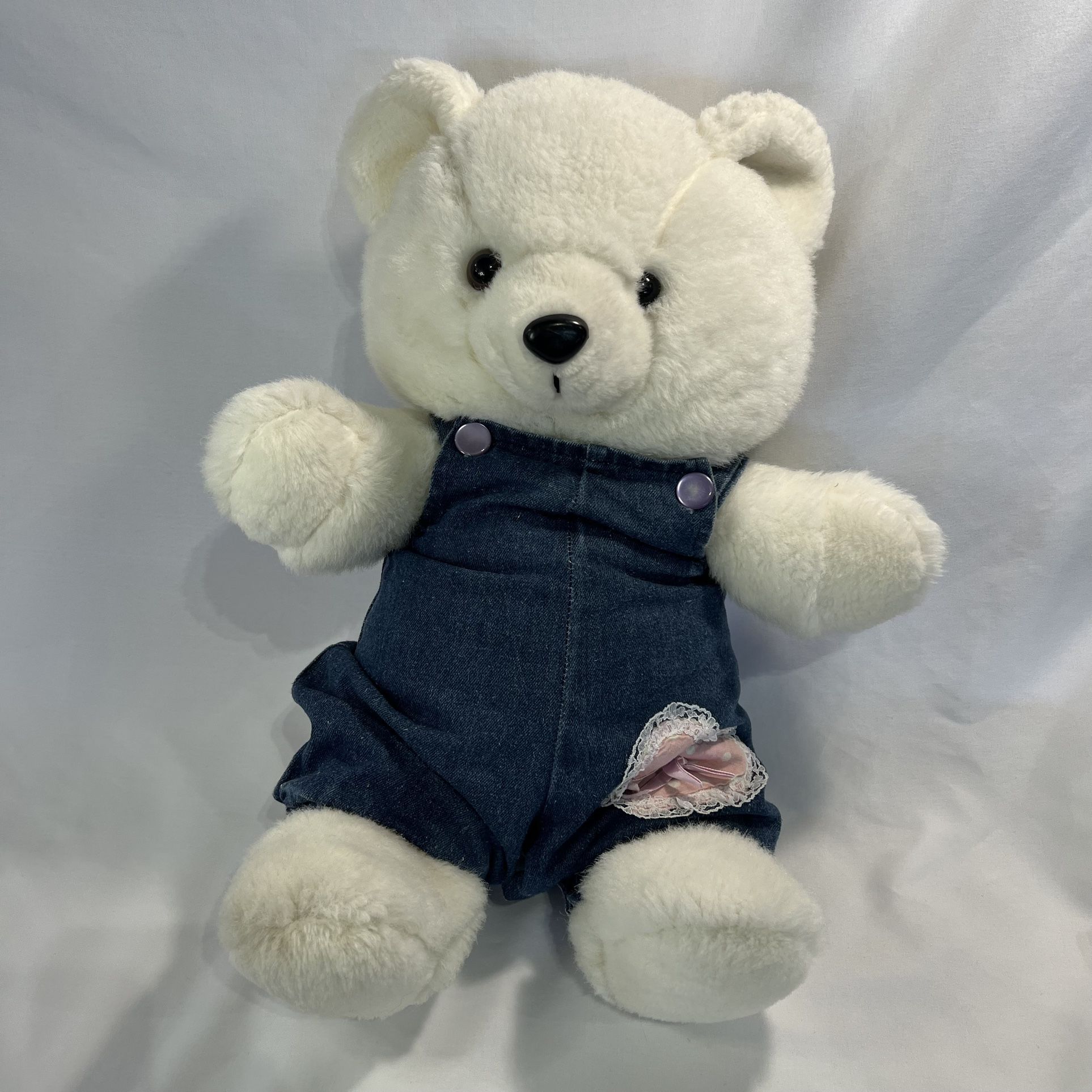 1986 Vintage K-Mart 16” Teddy Bear In Cute Overalls!