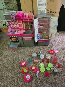 Our Generation Kitchen, Fridge, Doll And Accessories 