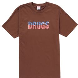 Supreme Drugs Tee Brown Sz M