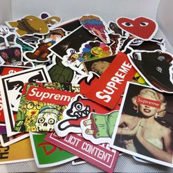 100 Skateboard stickers lot assorted vinyl laptop luggage decal door longboard