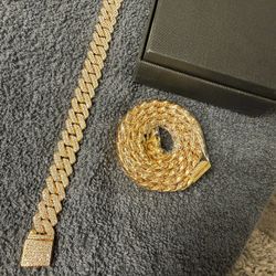Cuban Link Chain And Bracelet 
