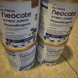 4 Cans Of Neocate Junior u Flavored