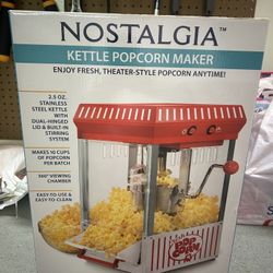 BRAND NEW Nostalgia Vintage Red 2.5-Ounce Kettle Popcorn Maker