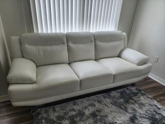 Sofa genuine leather white