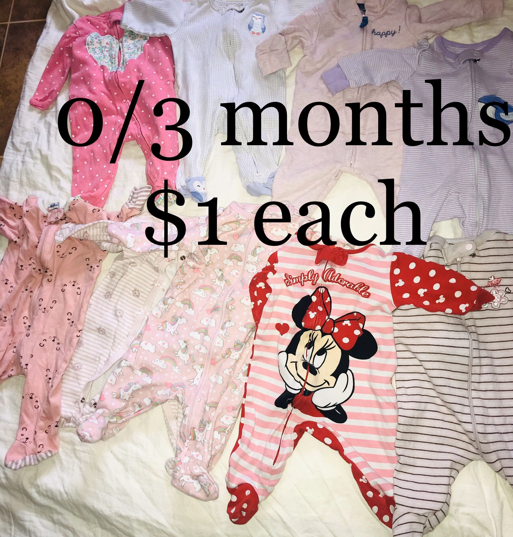 Used baby clothing 0/3 months