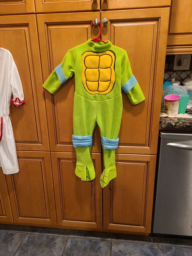 Teenage mutant ninja turtle Halloween costume  Costume is green not bright green. Toddler  2T 