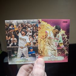 2025/26 Topps Stadium Club Pink Parallel Manny Machado #180 & Luis Arraez #198