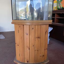 Glass Oak Wood Fish Tank Set