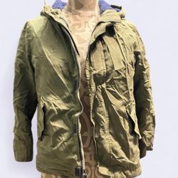 Old Navy Womens XS Full Zip Hooded Utility Jacket Olive Green Army Green