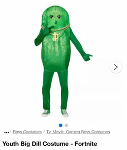 Youth L 12-14 Fortnite Dill Pickle costume