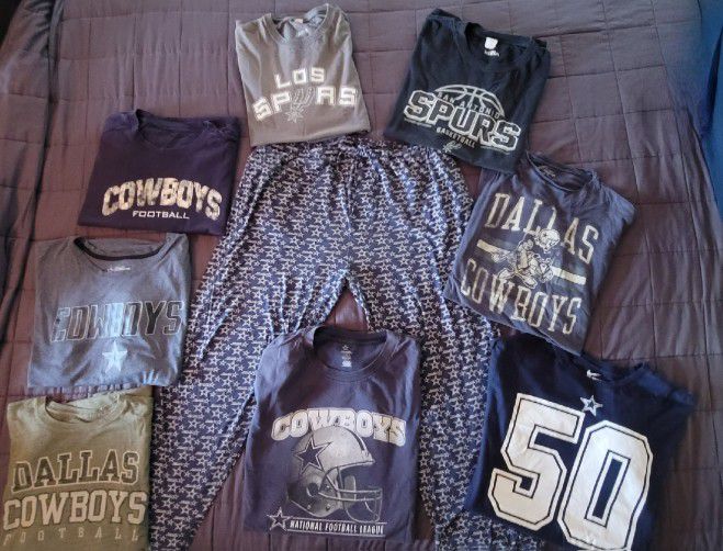 Men's Dallas Cowboy T-Shirts, Pajama bottoms & Spurs T-Shirts - 9 Total -  used for Sale in Castroville, TX - OfferUp