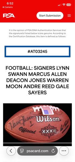 Autographed Superbowl XXXII Football Greats