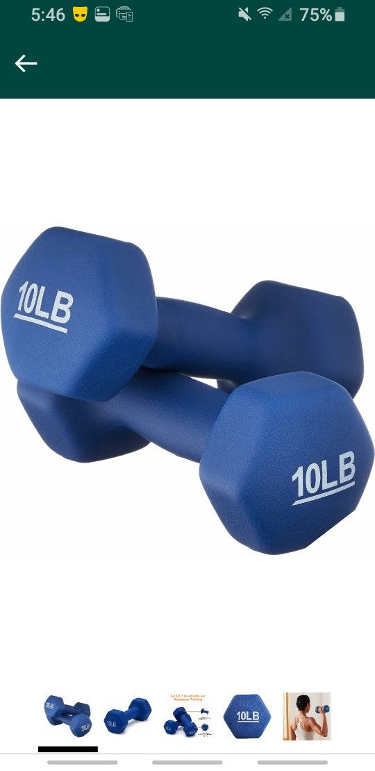 Easy Grip Workout Dumbbell, Neoprene Coated, Various Sets and Weights available

