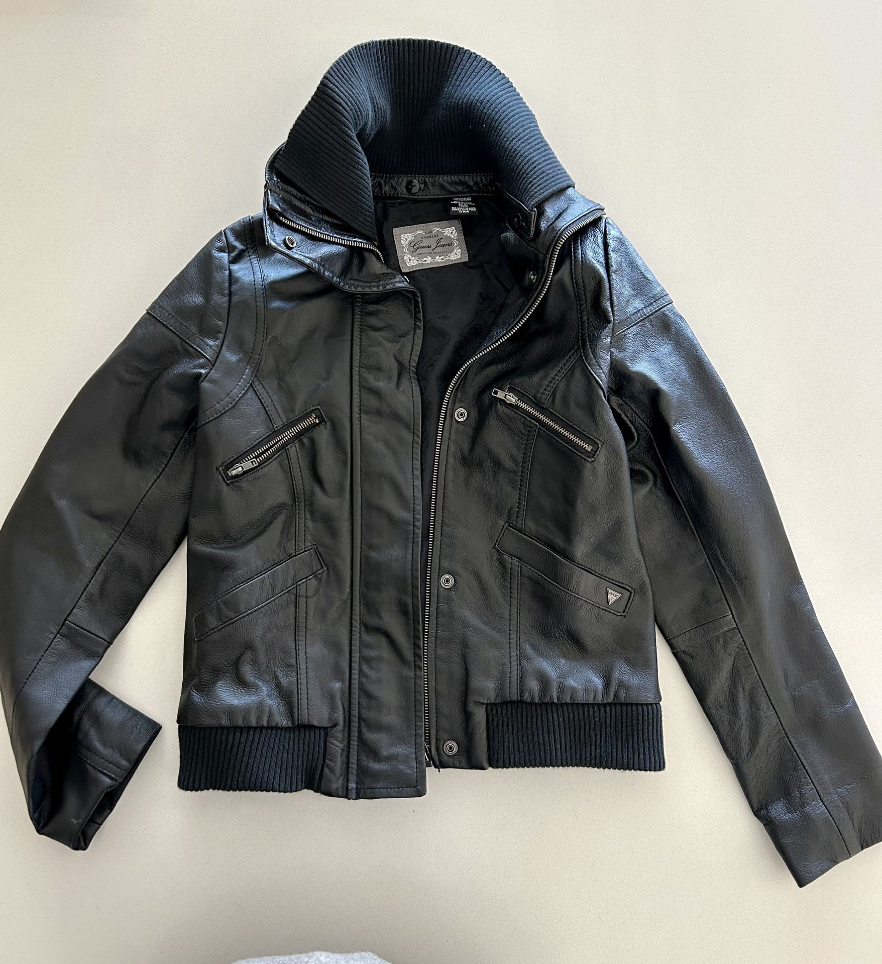 Guess Leather Boys Motorcycle Jacket