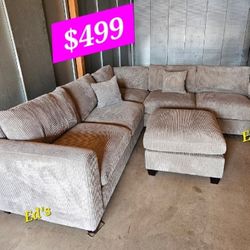 BRAND NEW 4PCS SECTIONAL SOFA SET WITH OTTOMAN AND ACCENT PILLOW INCLUDED $499