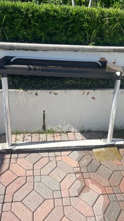 Metal Frame Table with Chrome Legs